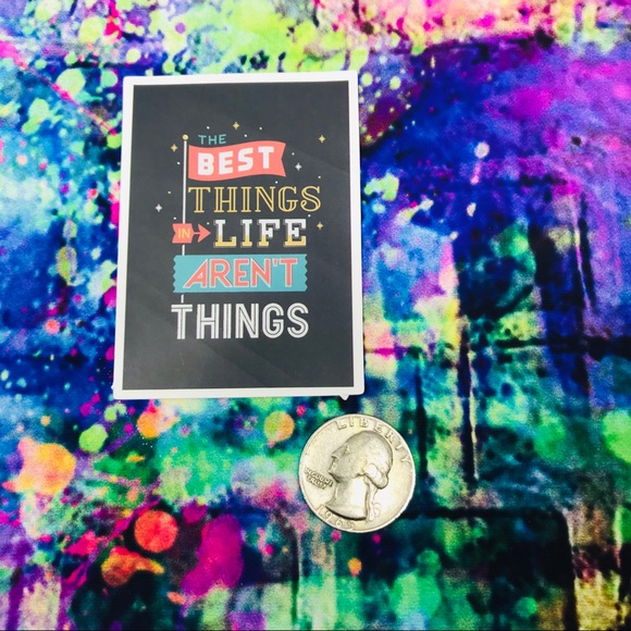 The Best Things in Life Aren’t Things Motivational Mini Poster Stickers Decor - Picture 3 of 5